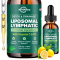 Liposomal Lymphatic Drainage Liquid Drops - Lymphatic Support Supplement with Dandelion Root, Cleavers, Echinacea, Calendula for Immune, Detox Cleanse, Lymph System Support, Lemon Flavor, 2 Fl Oz - Maple Wellness Supplements