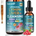 Liposomal Lymphatic Drainage & Liver Cleanse Drops, 23-in-1 with Echinacea, NAC, TUDCA, L-Glutathione, Burdock for Lymph, Liver Detox & Repair, Immune Support, Raspberry Flavor, 2 fl oz Supplement - Maple Wellness Supplements