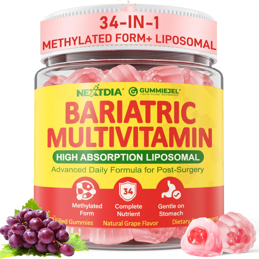 Liposomal Methylated Bariatric Multivitamin Gummies with Iron for Women & Men, High Absorption Multivitamin w/CoQ 10, Probiotic, Digestive Enzymes Support Gastric Bypass & Sleeve Recover, Energy,1Pack - TrustMedUSA