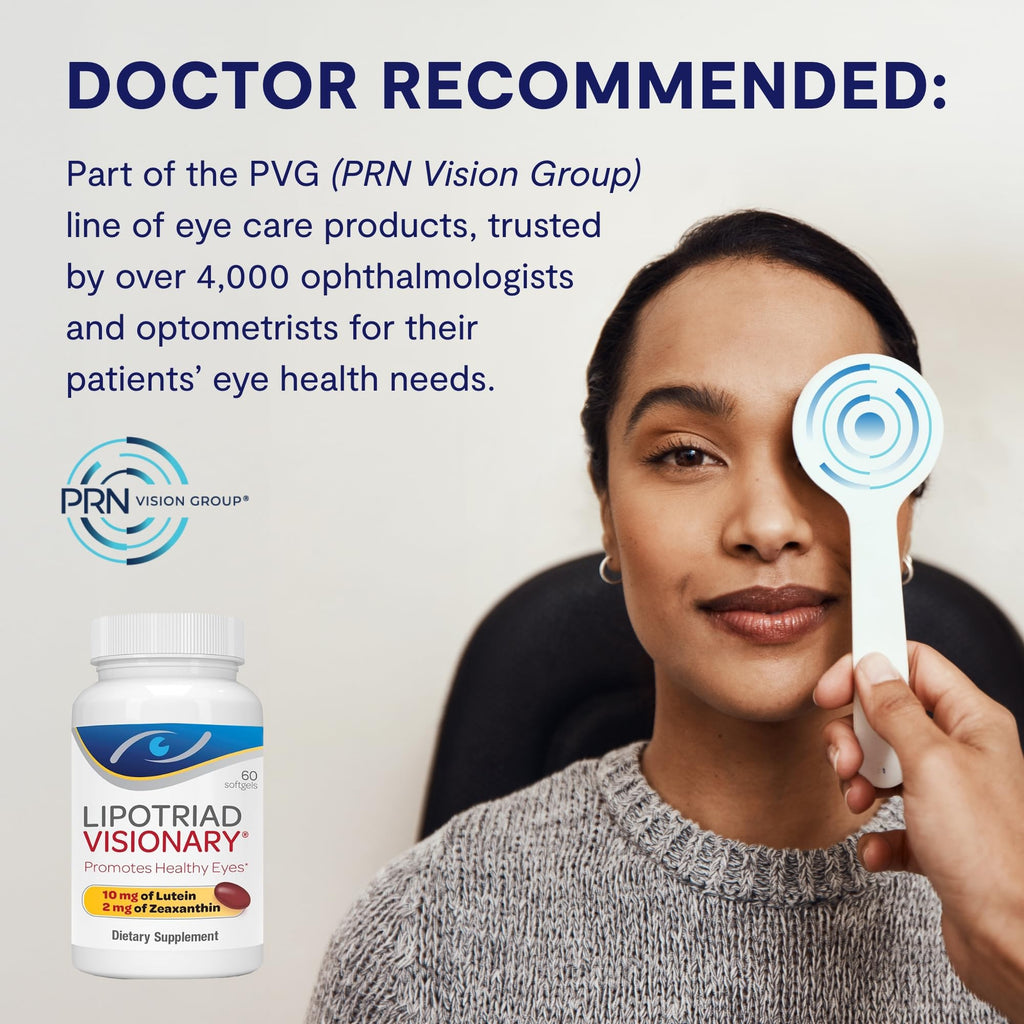 Lipotriad Visionary Eye Vitamins – 60 Capsules – Lutein and Zeaxanthin Supplements with Other AREDS 2® Ingredients to Support Eye Health - TrustMedUSA