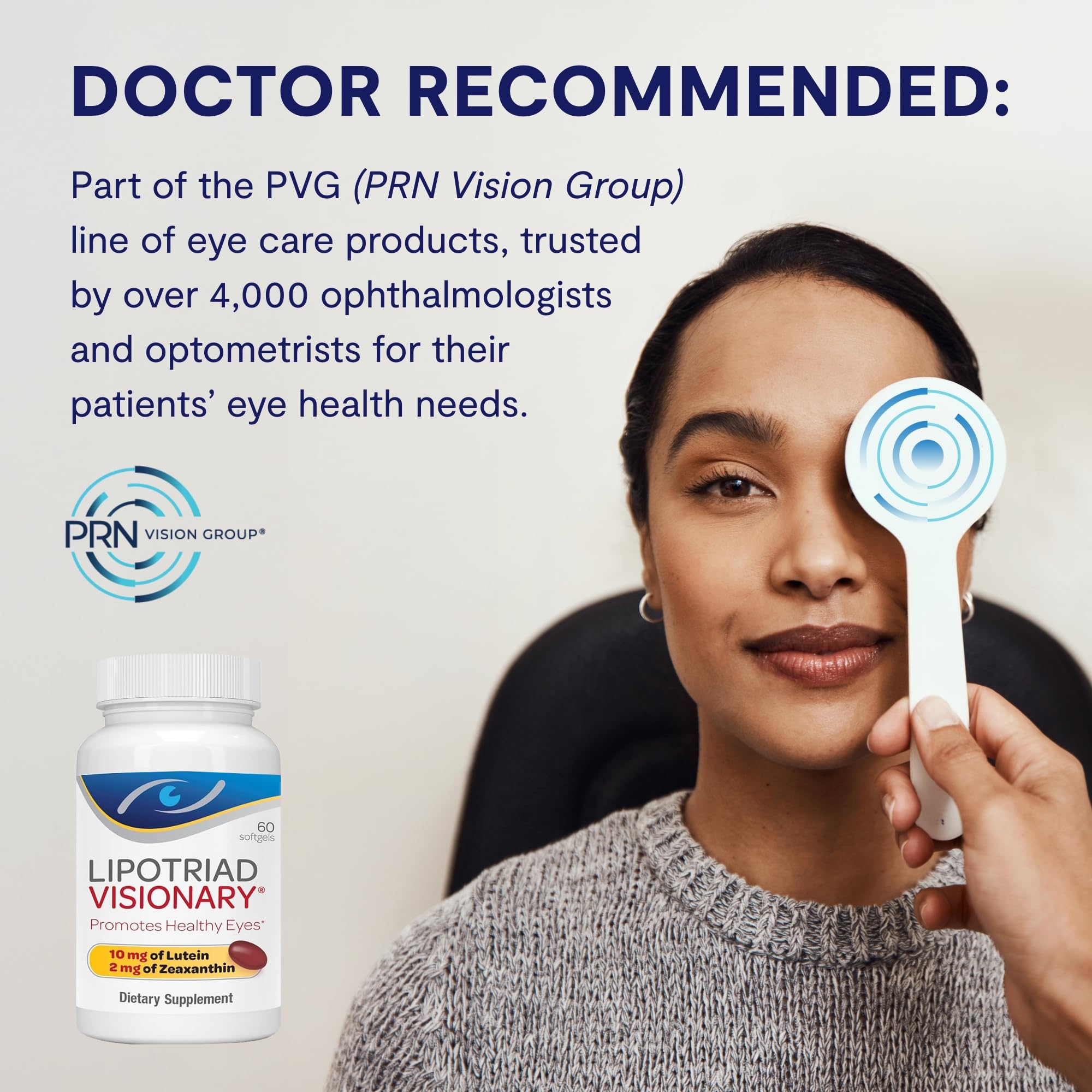 Lipotriad Visionary Eye Vitamins – 60 Capsules – Lutein and Zeaxanthin Supplements with Other AREDS 2® Ingredients to Support Eye Health - TrustMedUSA