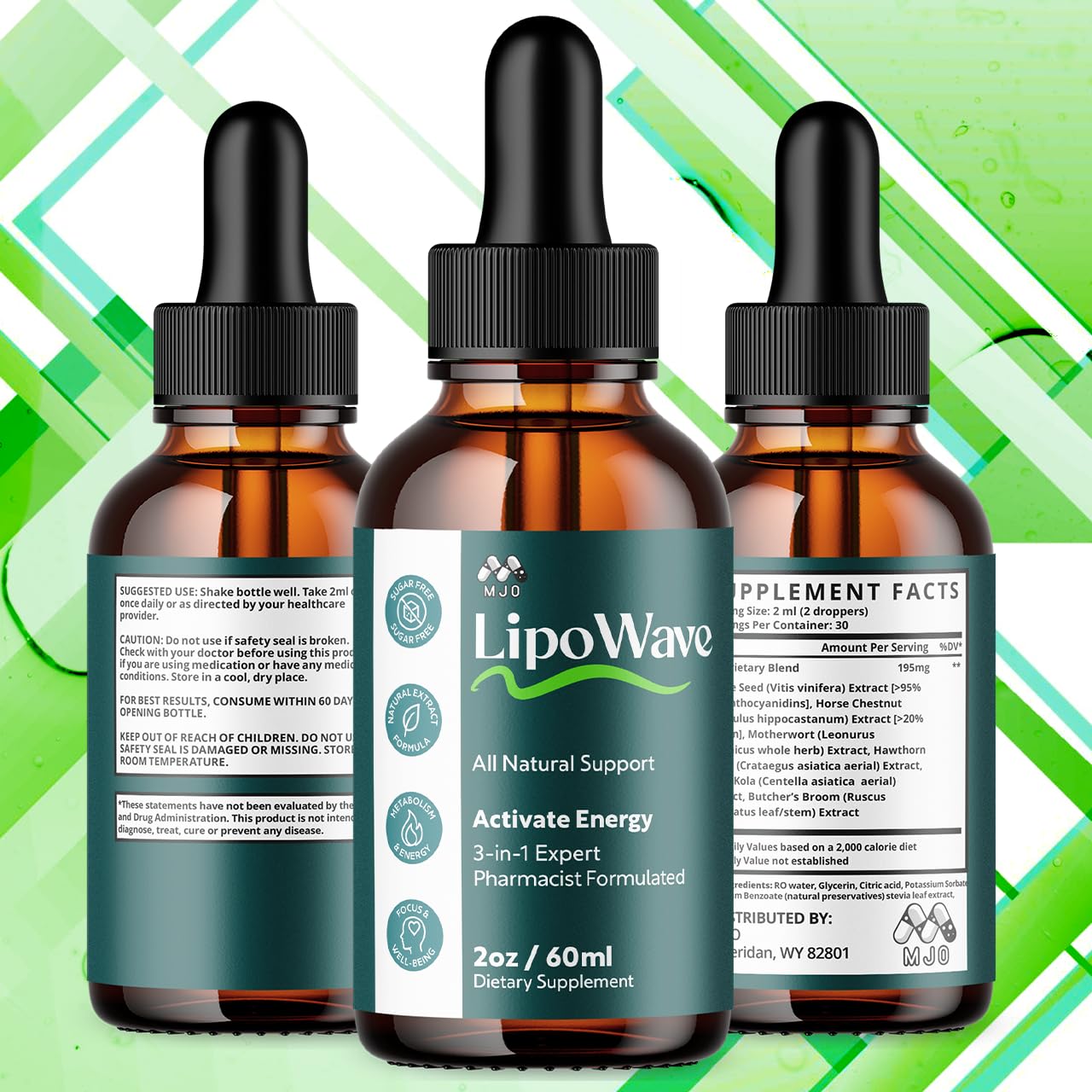 Lipowave Drops, Official LipoWave Drops with All Natural Ingredients, Advanced Overall Health and Wellness Vitamin Supplement Premium Formula for Maximum Strength Multivitamin Support (30 Servings) - TrustMedUSA