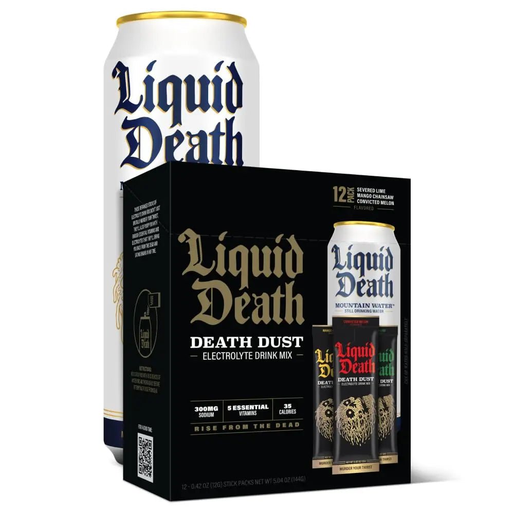 Liquid Death Electrolyte Death Dust - Hydration Powder Packets - 3 Flavors - 12-Stick - TrustMedUSA