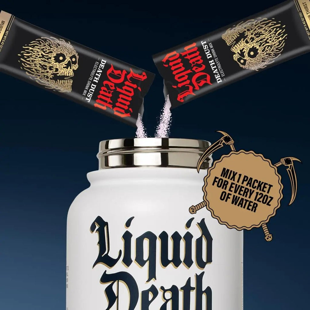 Liquid Death Electrolyte Death Dust - Hydration Powder Packets - 3 Flavors - 12-Stick - TrustMedUSA