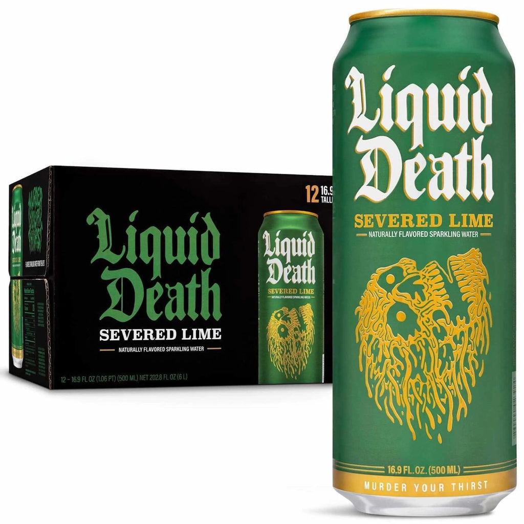 Liquid Death Flavored Sparkling Water with Agave, Severed Lime, 16.9 oz Tallboys (12-Pack) - TrustMedUSA