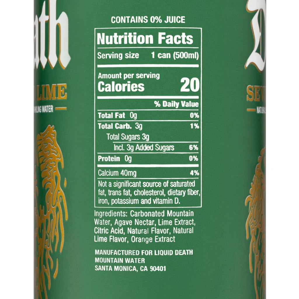 Liquid Death Flavored Sparkling Water with Agave, Severed Lime, 16.9 oz Tallboys (12-Pack) - TrustMedUSA