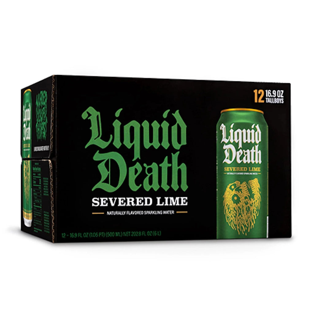 Liquid Death Flavored Sparkling Water with Agave, Severed Lime, 16.9 oz Tallboys (12-Pack) - TrustMedUSA