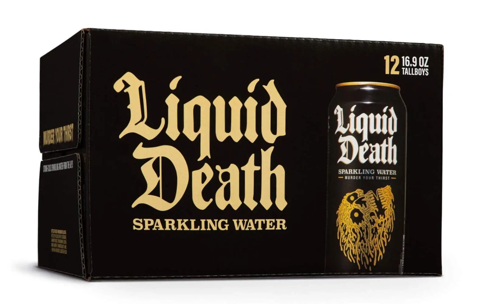 Liquid Death Sparkling Mountain Water, 16.9 oz Tallboys (12-Pack) - TrustMedUSA