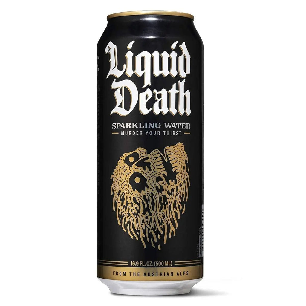 Liquid Death Sparkling Mountain Water, 16.9 oz Tallboys (12-Pack) - TrustMedUSA