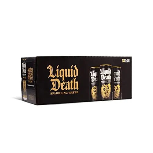 Liquid Death Sparkling Mountain Water, 16.9 oz Tallboys (18-Pack) - TrustMedUSA