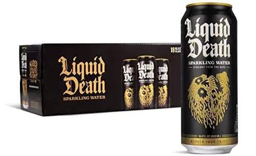 Liquid Death Sparkling Mountain Water, 16.9 oz Tallboys (18-Pack) - TrustMedUSA