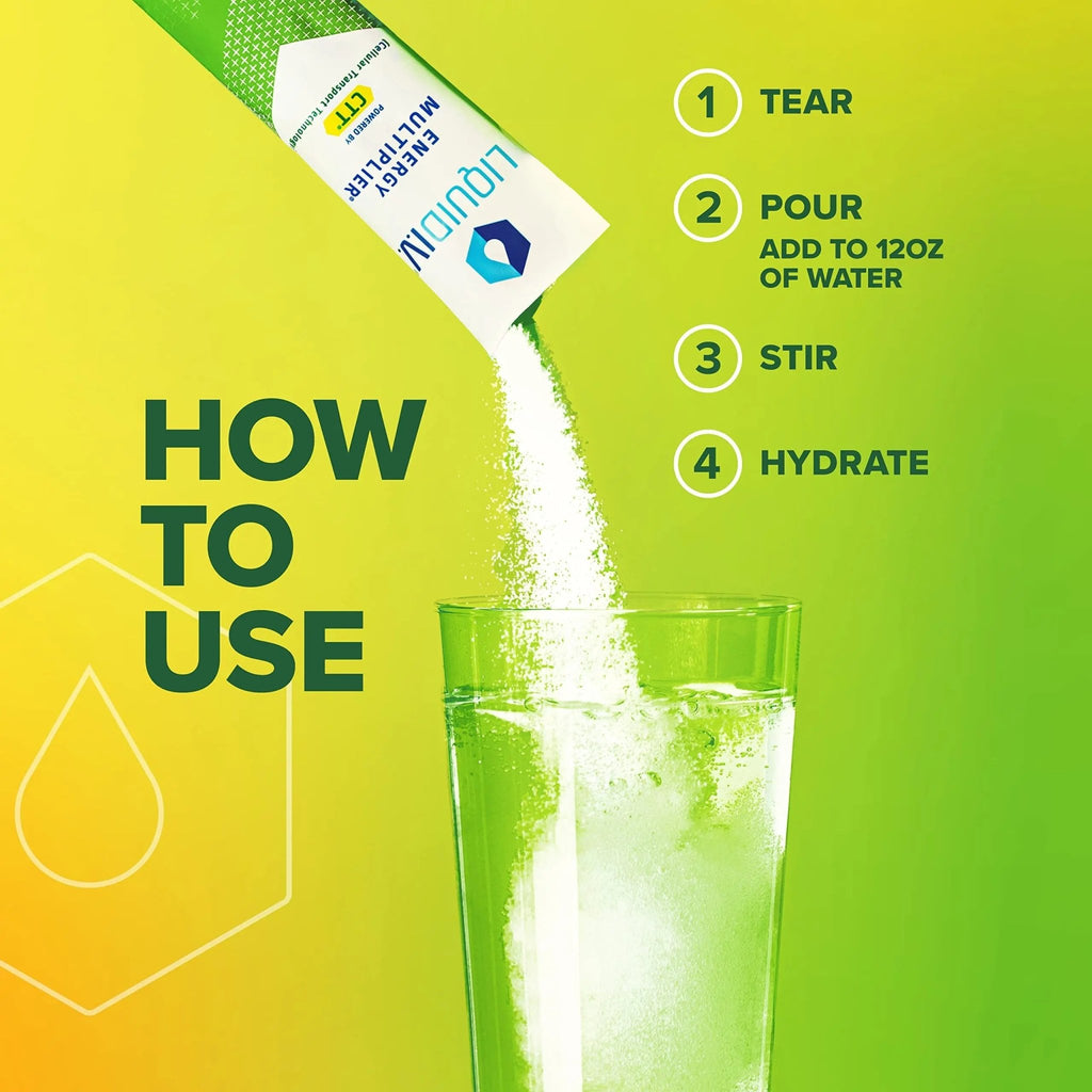 Liquid I.V. Hydration + Energy Multiplier - Lemon Ginger - Hydration Powder Packets - TrustMedUSA