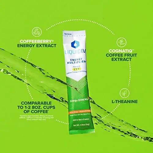 Liquid I.V. Hydration + Energy Multiplier - Mango Tamarind - Hydration Powder Packets - TrustMedUSA