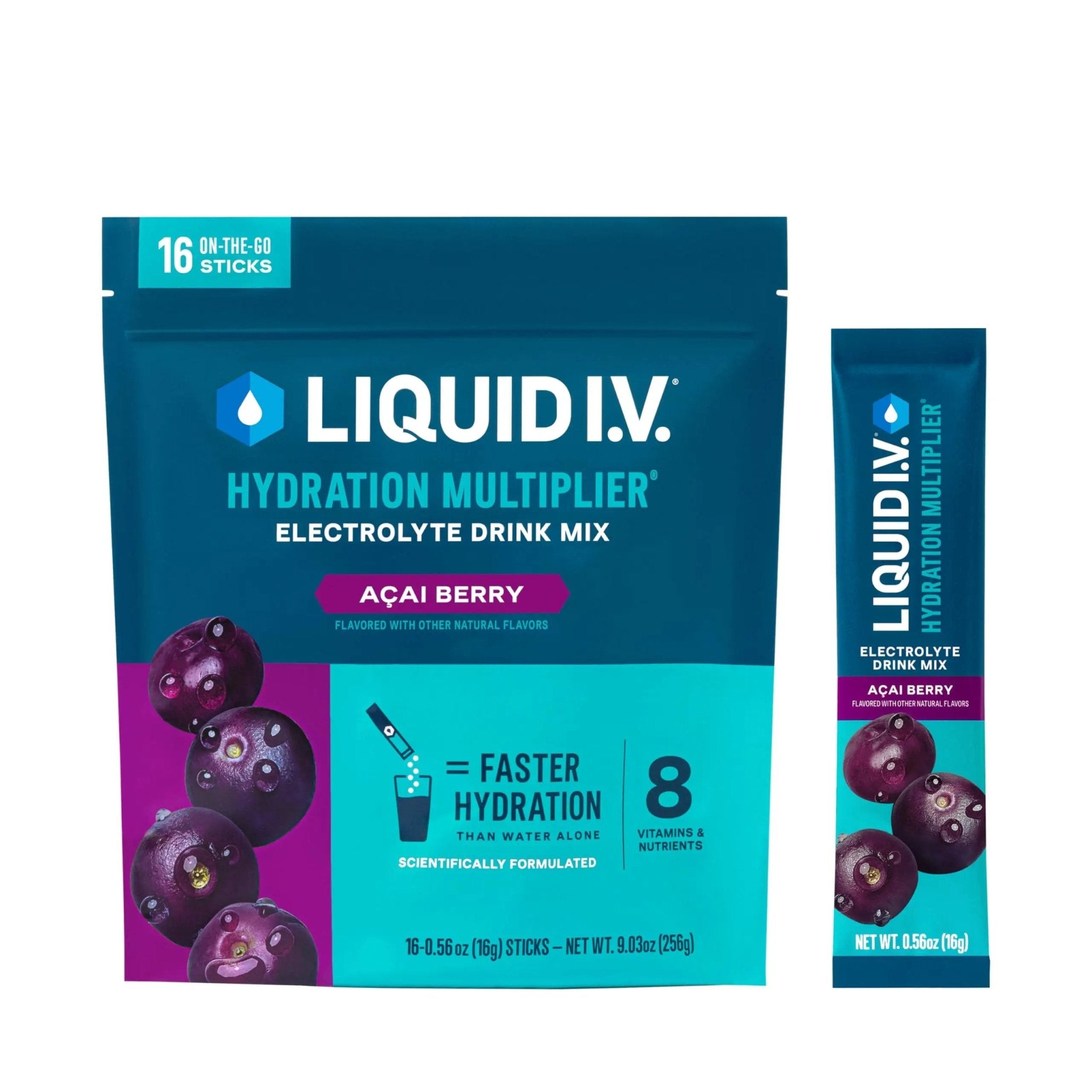 Liquid I.V.® Hydration Multiplier - Acai Berry | Electrolyte Powder Drink Mix | 1 Pack (16 Servings) - TrustMedUSA
