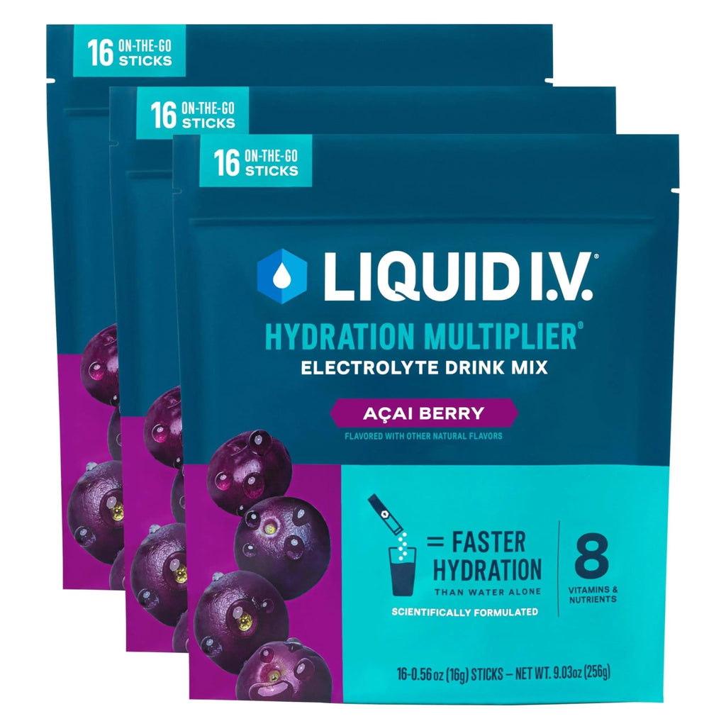 Liquid I.V.® Hydration Multiplier - Acai Berry | Electrolyte Powder Drink Mix | 3 Pack (48 Servings) - TrustMedUSA
