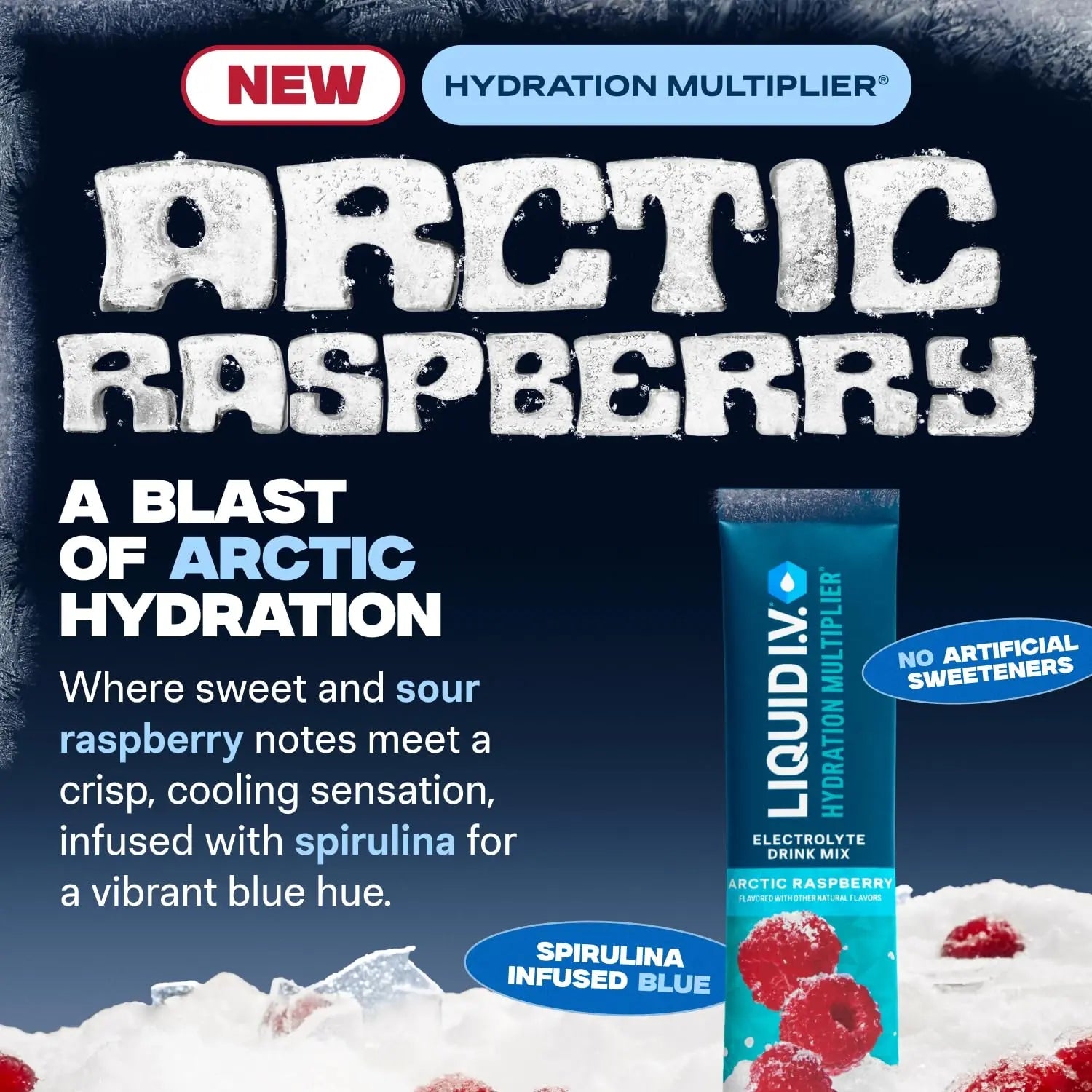 Liquid I.V.® Hydration Multiplier - Arctic Raspberry | Electrolyte Powder Drink Mix | 1 Pack (16 Servings) - TrustMedUSA