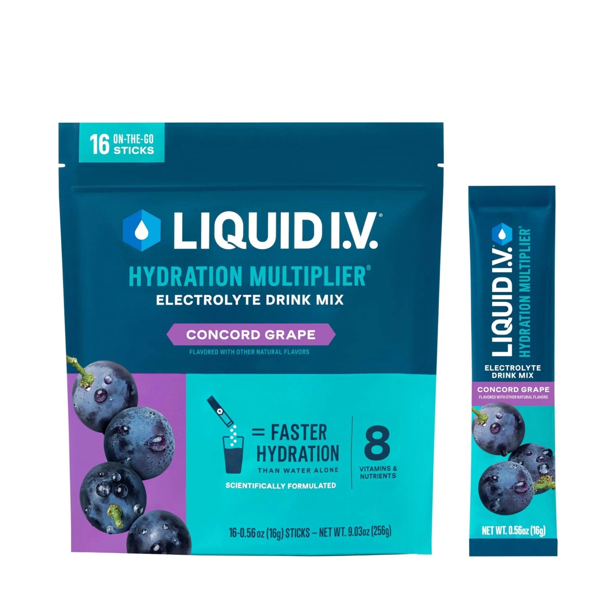 Liquid I.V.® Hydration Multiplier - Concord Grape | Electrolyte Powder Drink Mix | 1 Pack (16 Servings) - TrustMedUSA