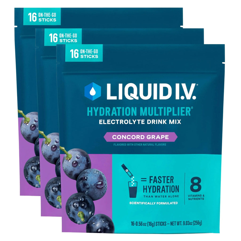 Liquid I.V.® Hydration Multiplier - Concord Grape | Electrolyte Powder Drink Mix | 3 Pack (48 Servings) - TrustMedUSA