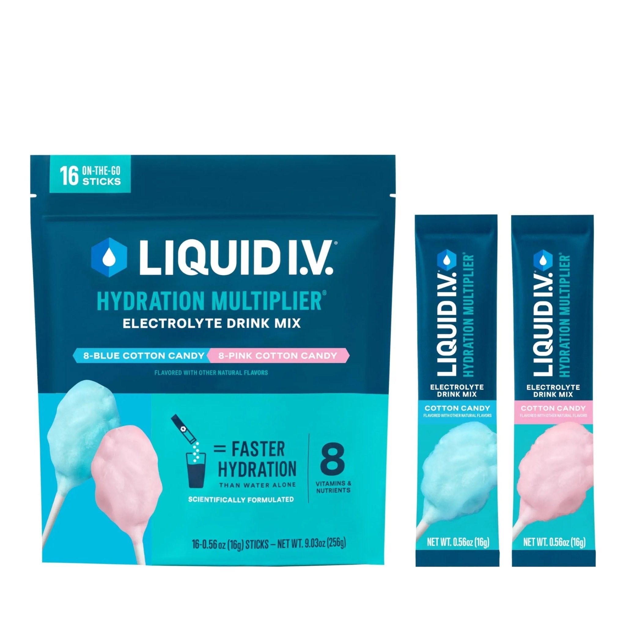 Liquid I.V.® Hydration Multiplier - Cotton Candy | Electrolyte Powder Drink Mix | 1 Pack (16 Servings) - TrustMedUSA