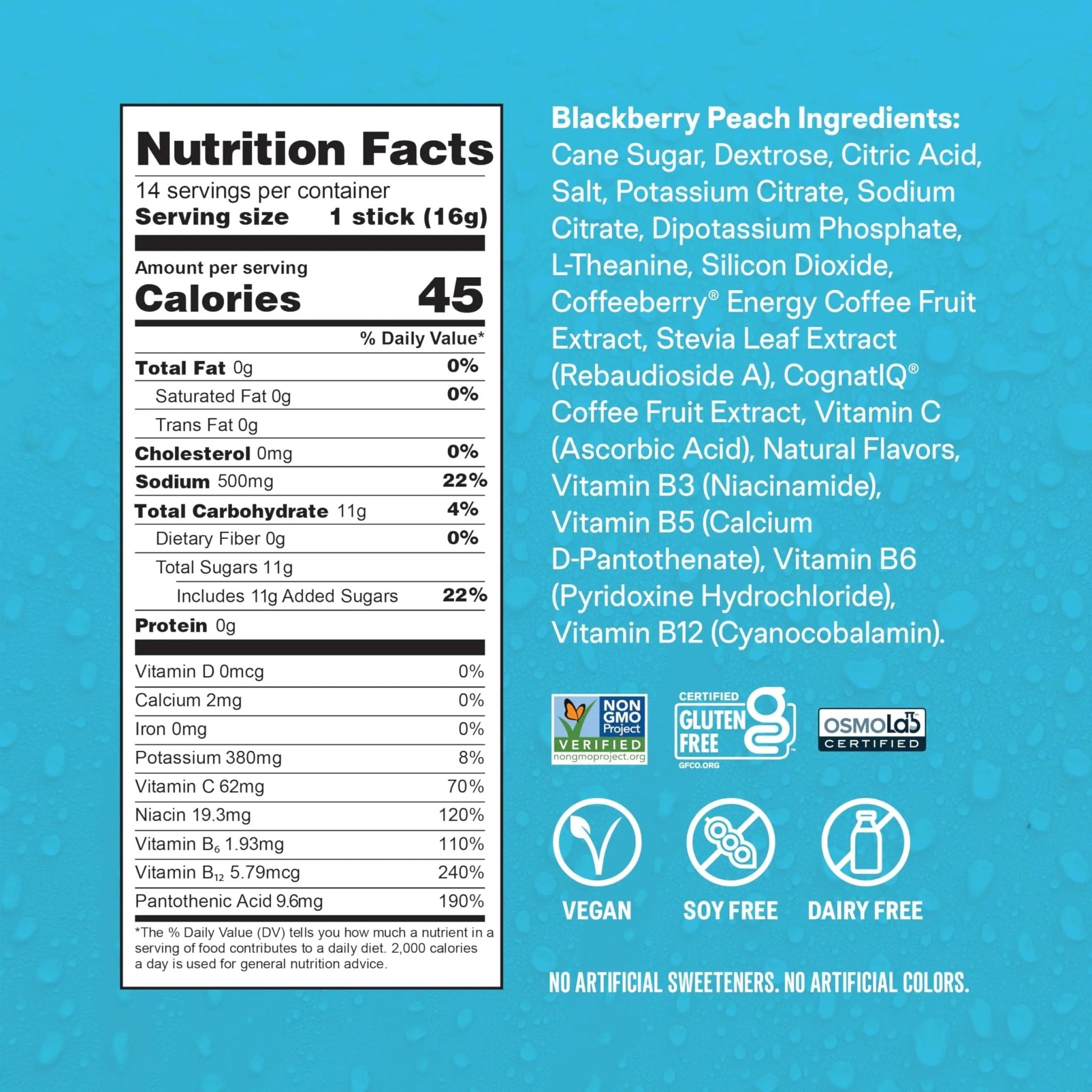 Liquid I.V.® Hydration Multiplier +Energy | Blackberry-Peach | Electrolyte Powder Drink Mix | 1 Pack (14 Servings) - TrustMedUSA