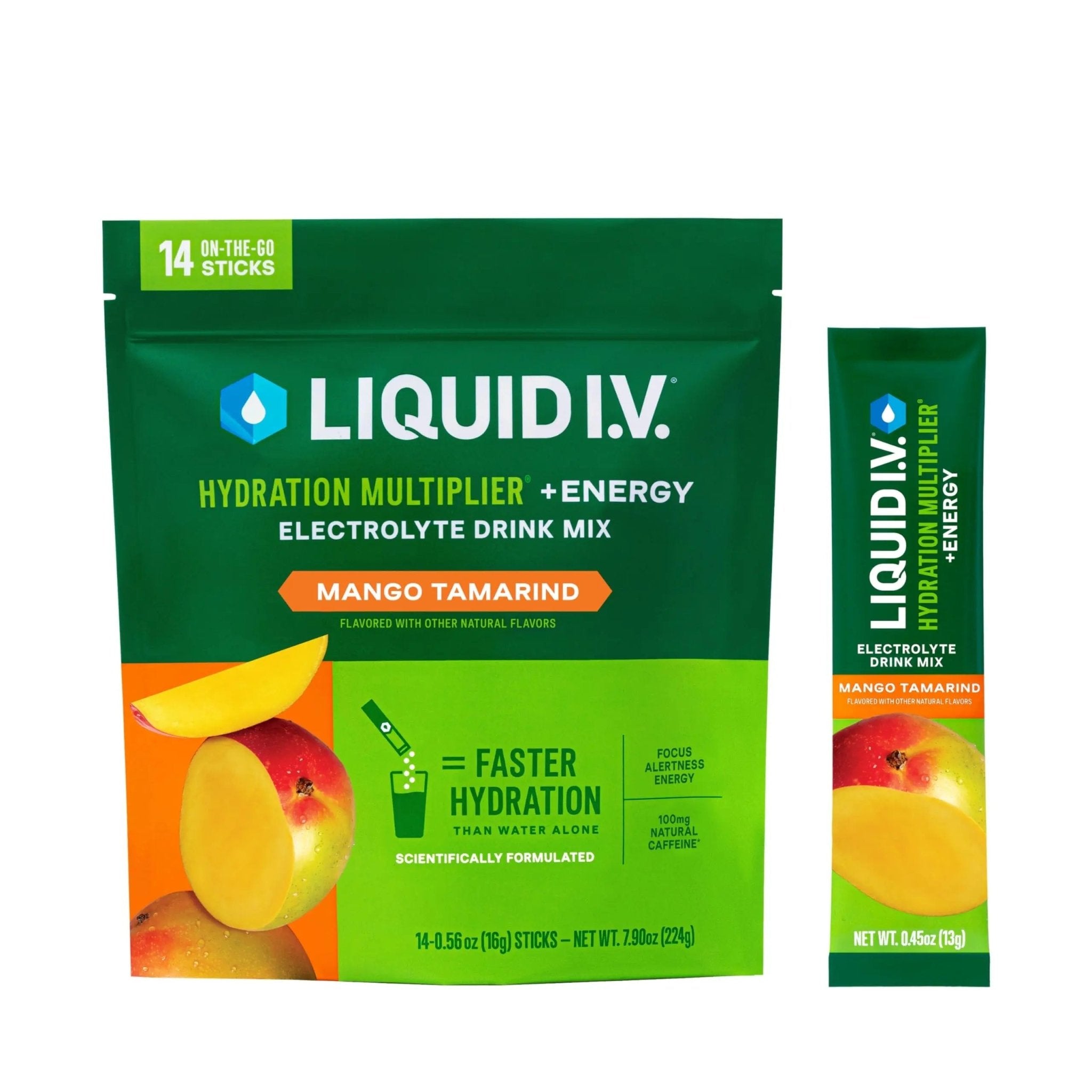 Liquid I.V.® Hydration Multiplier +Energy - Mango Tamarind | Electrolyte Powder Drink Mix | 1 Pack (14 Servings) - TrustMedUSA