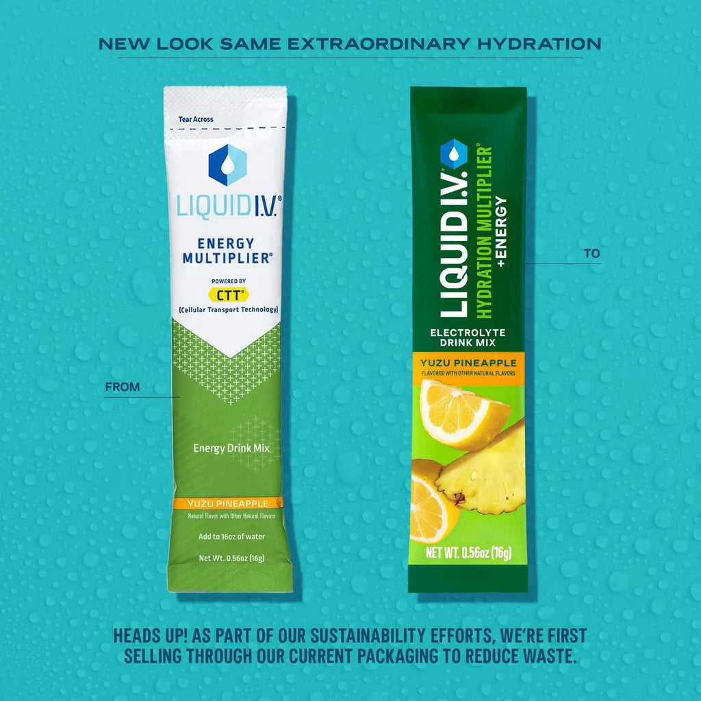 Liquid I.V.® Hydration Multiplier +Energy - Yuzu Pineapple | Electrolyte Powder Drink Mix | 1 Pack (14 Servings) - TrustMedUSA