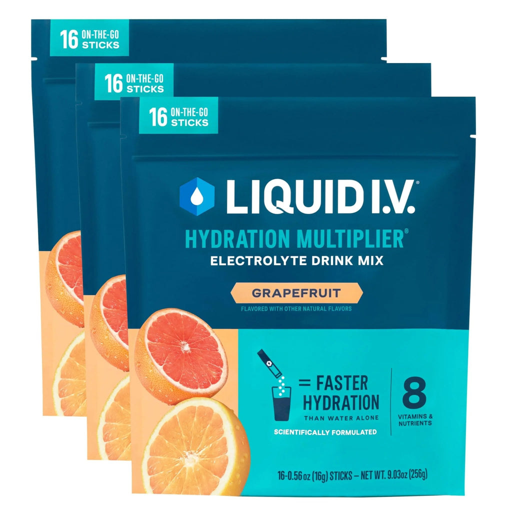 Liquid I.V.® Hydration Multiplier - Grapefruit | Electrolyte Powder Drink Mix | 3 Pack (48 Servings) - TrustMedUSA