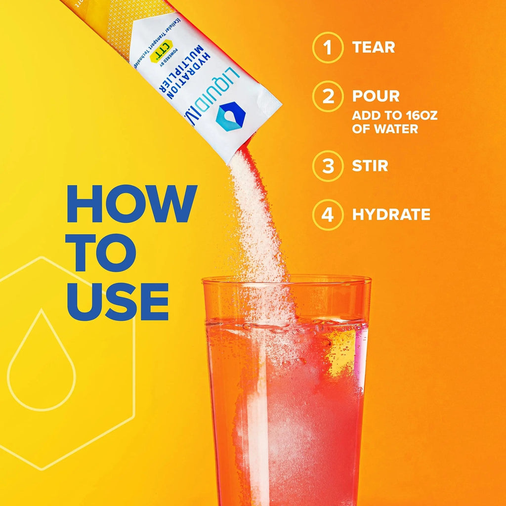 Liquid I.V. Hydration Multiplier + Immune Support - Tangerine - Hydration Powder Packets - TrustMedUSA