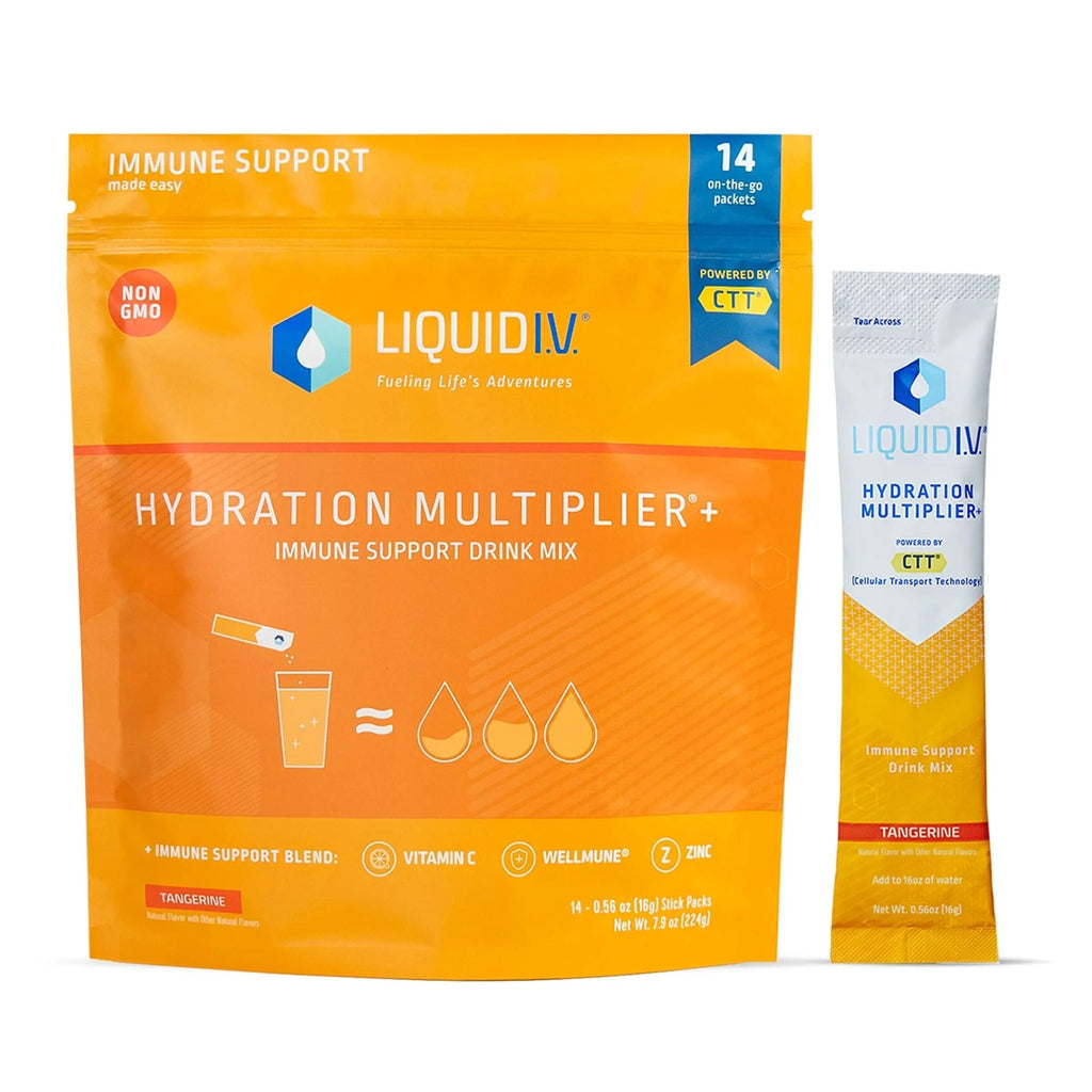 Liquid I.V. Hydration Multiplier + Immune Support - Tangerine - Hydration Powder Packets - TrustMedUSA
