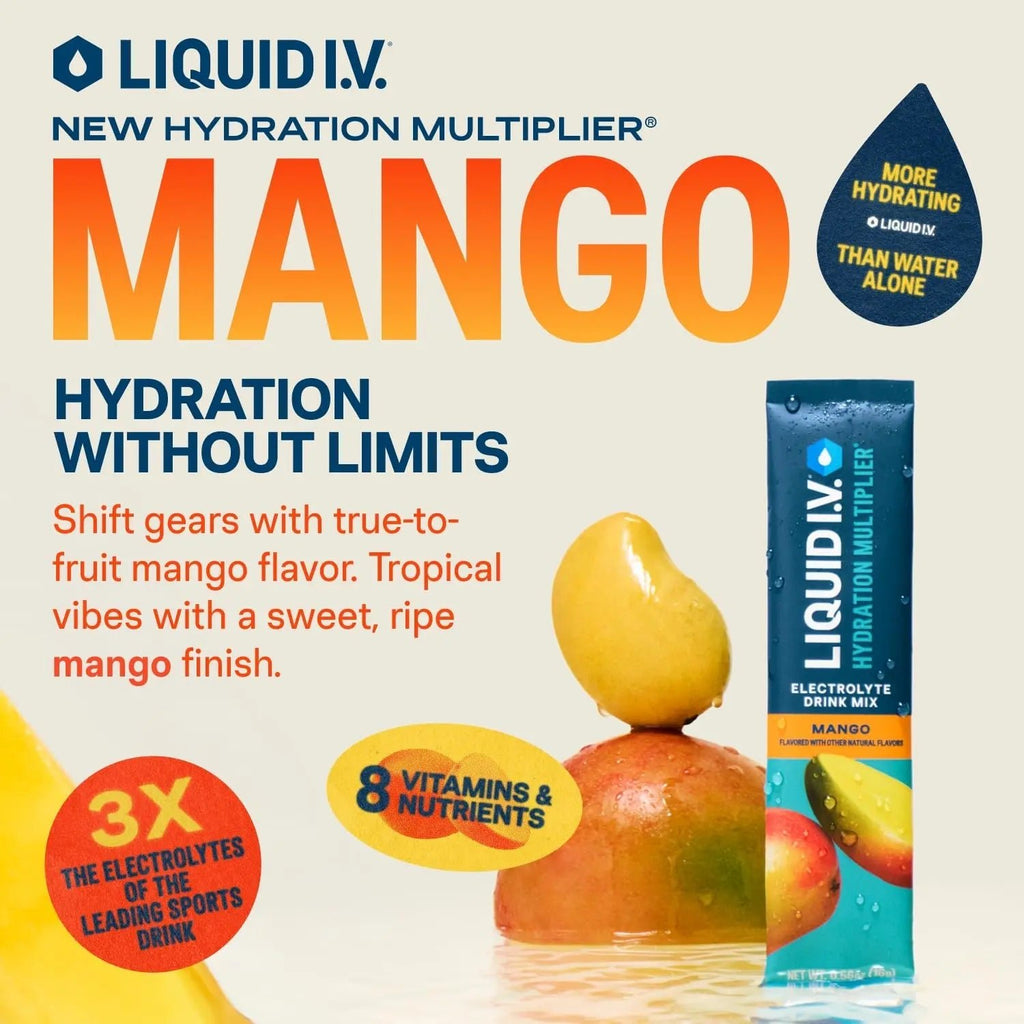 Liquid I.V.® Hydration Multiplier - Mango | Electrolyte Powder Drink Mix | 1 Pack (16 Servings) - TrustMedUSA