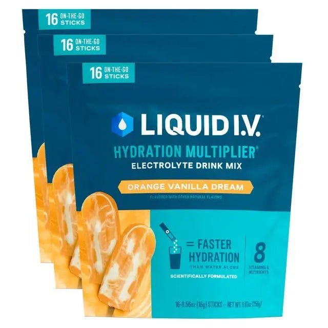 Liquid I.V.® Hydration Multiplier – Orange Vanilla Dream | Electrolyte Powder Drink Mix | 3 Pack (48 Servings) - TrustMedUSA