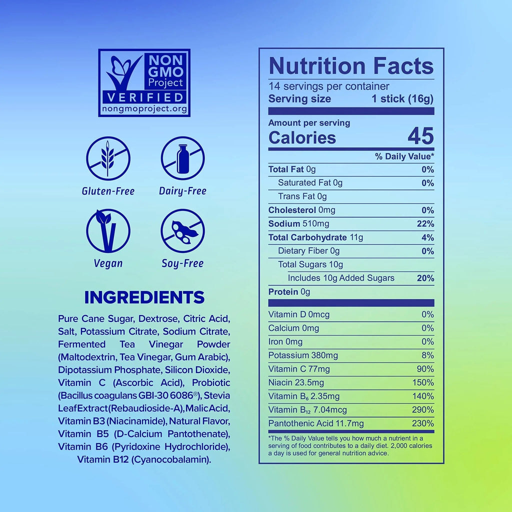Liquid I.V. Hydration Multiplier + Probiotic Kombucha - Tart Green Apple - Hydration Powder - TrustMedUSA