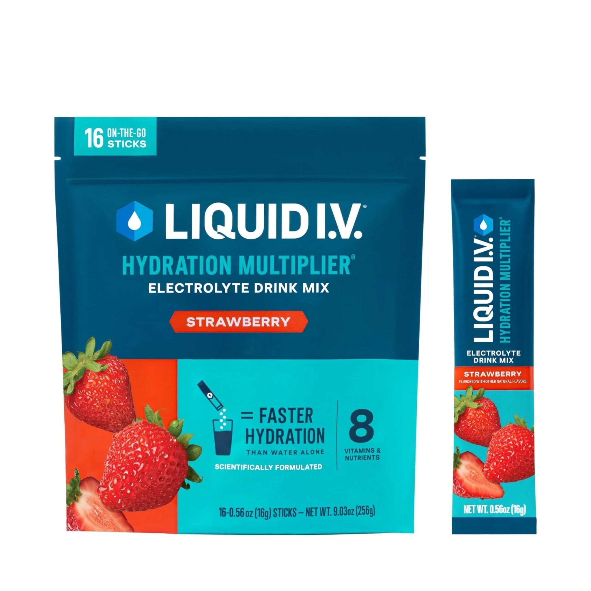 Liquid I.V.® Hydration Multiplier - Strawberry | Electrolyte Powder Drink Mix | 1 Pack (16 Servings) - TrustMedUSA