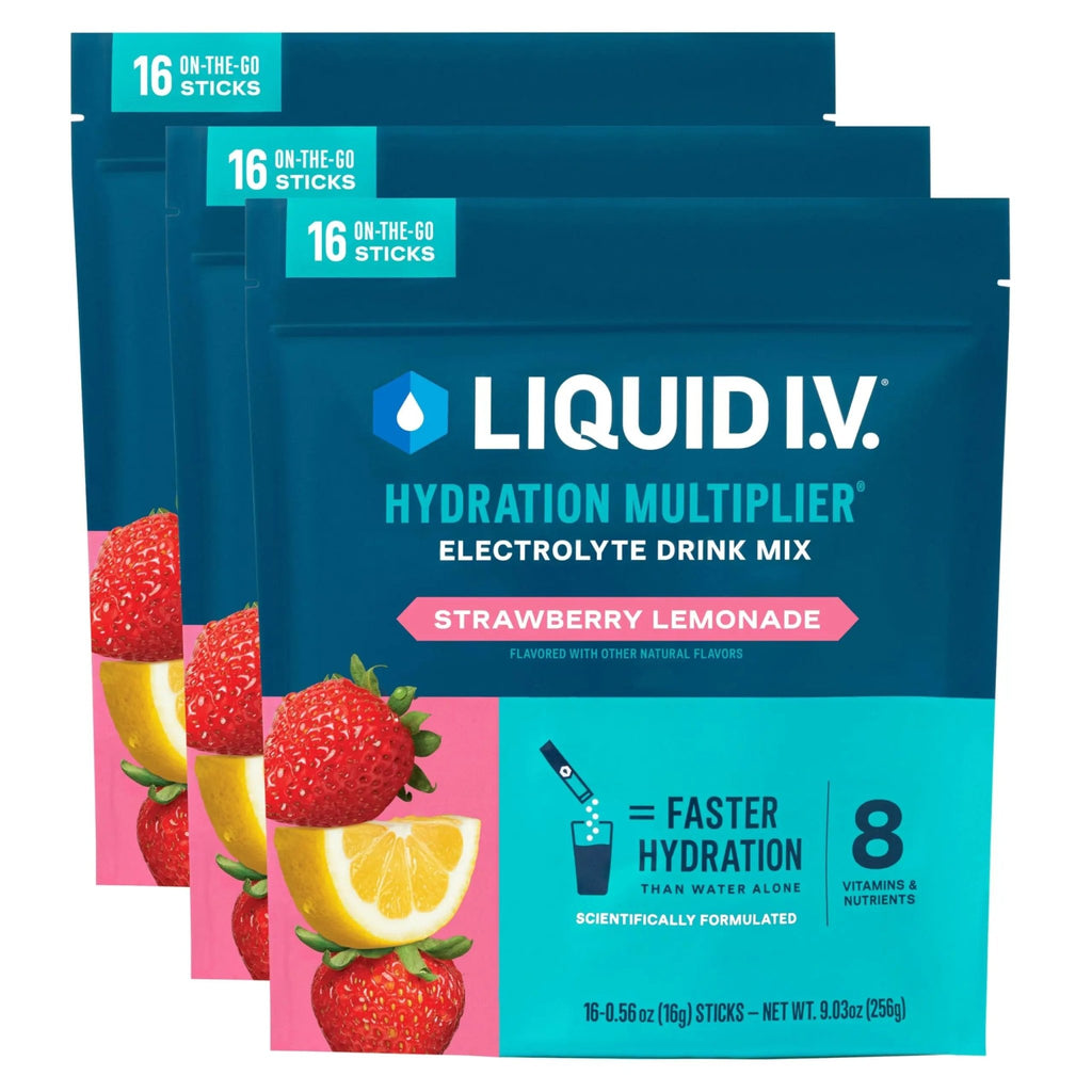 Liquid I.V.® Hydration Multiplier - Strawberry Lemonade | Electrolyte Powder Drink Mix | 3 Pack (48 Servings) - TrustMedUSA