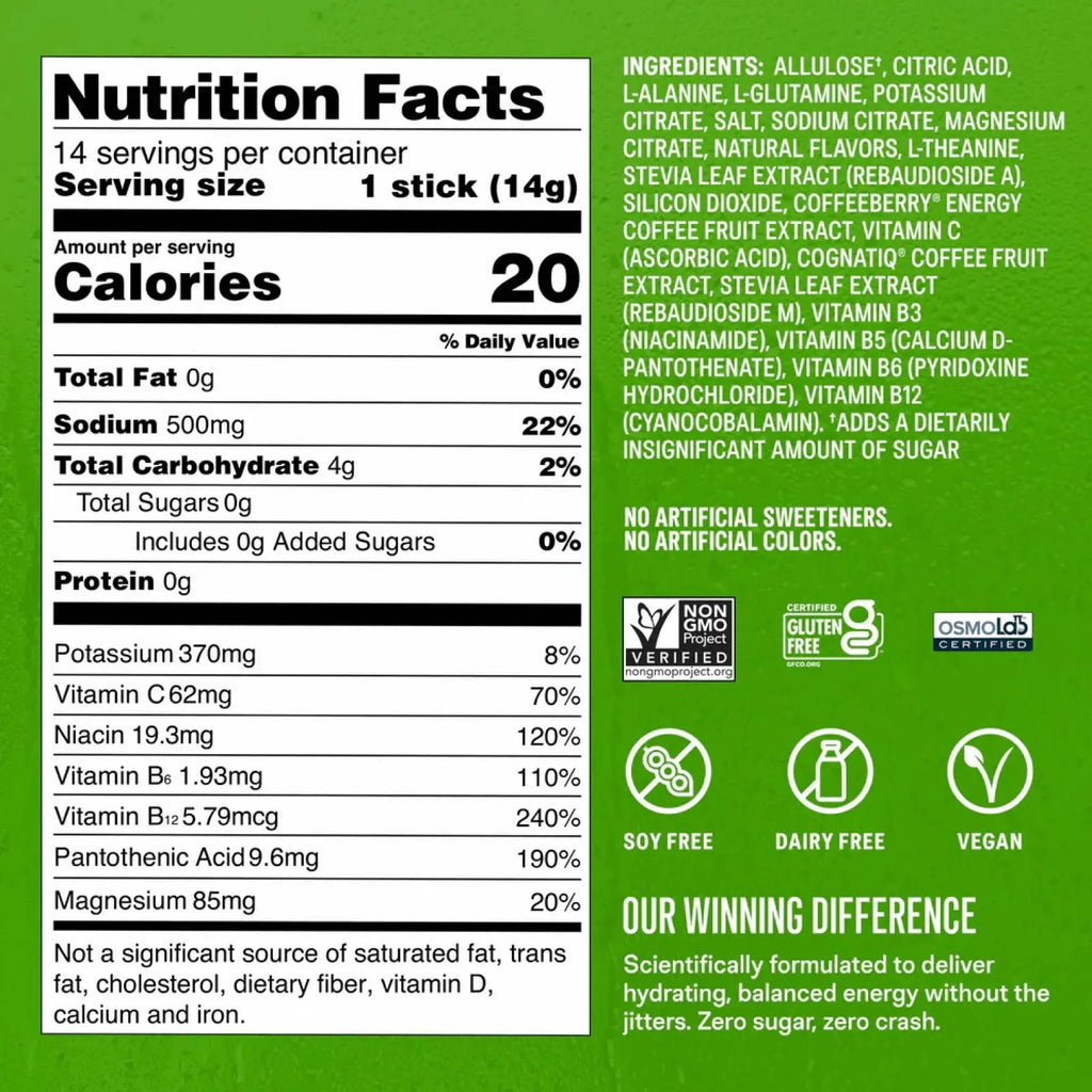 Liquid I.V.® Hydration Multiplier Sugar Free + Energy - Pomegranate Punch | Electrolyte Powder Drink Mix | 1 Pack (14 Servings) - TrustMedUSA