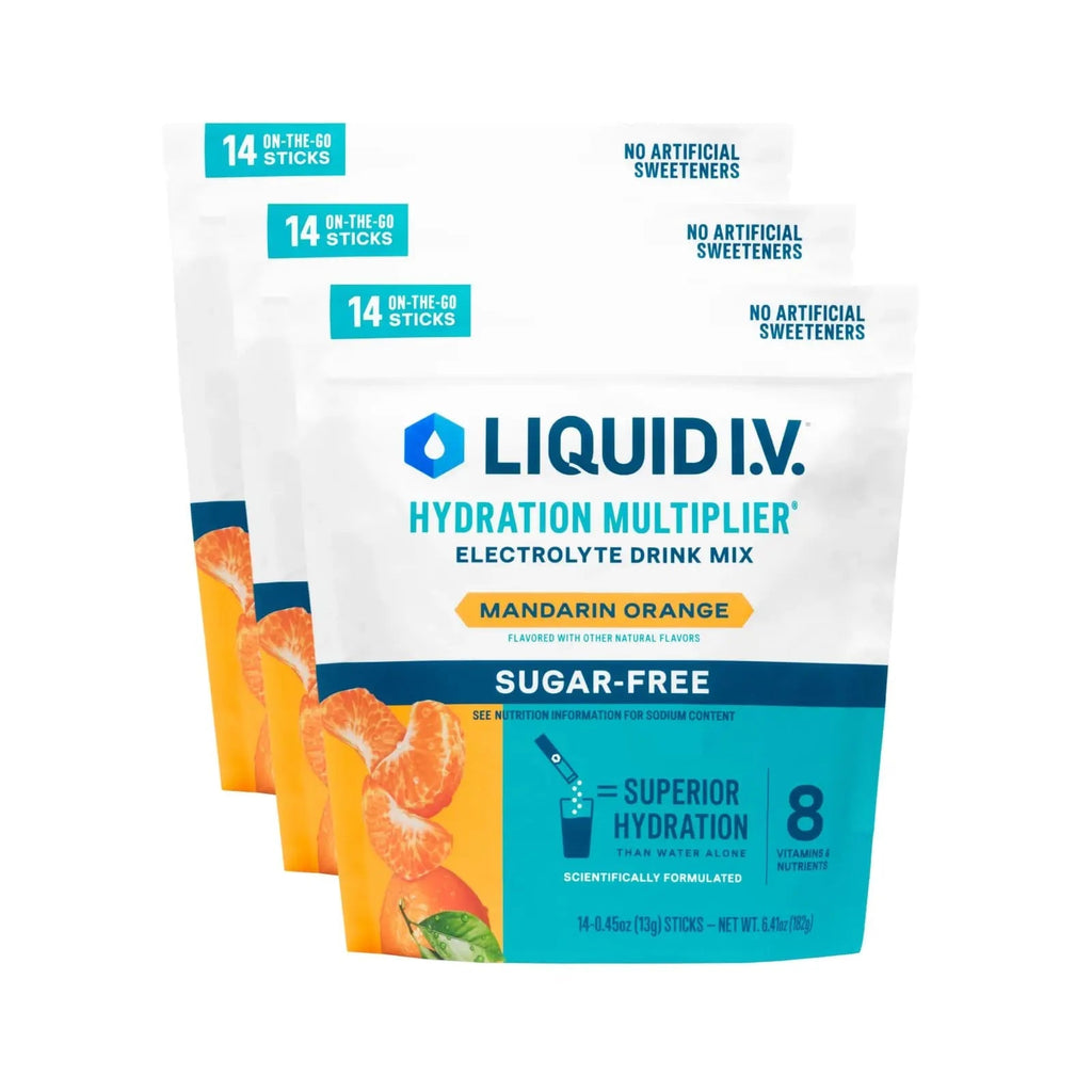 Liquid I.V.® Hydration Multiplier Sugar Free – Mandarin Orange | Electrolyte Powder Drink Mix | 3 Pack (42 Servings) - TrustMedUSA