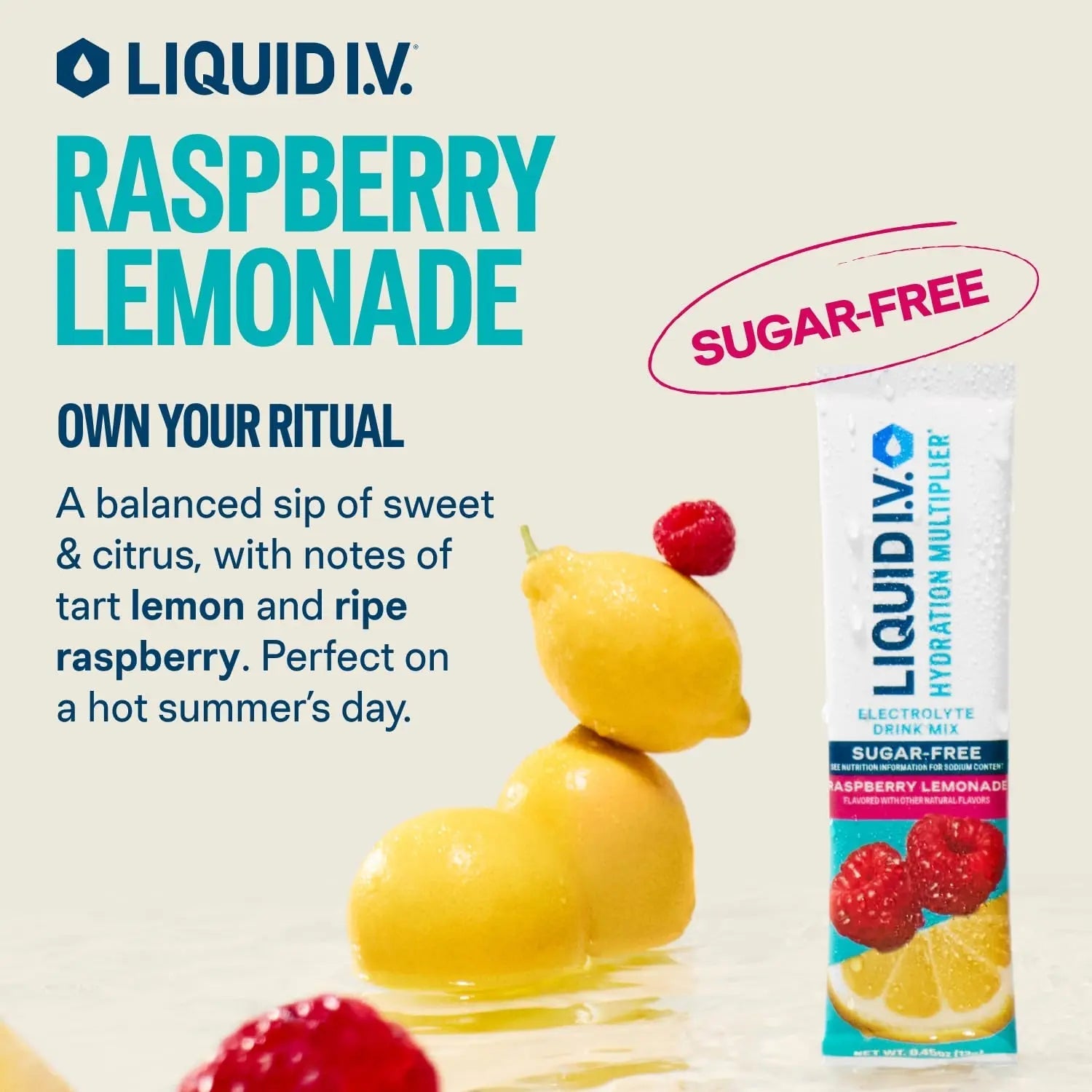 Liquid I.V.® Hydration Multiplier Sugar-Free - Raspberry Lemonade | Electrolyte Powder Drink Mix | 1 Pack (14 Servings) - TrustMedUSA