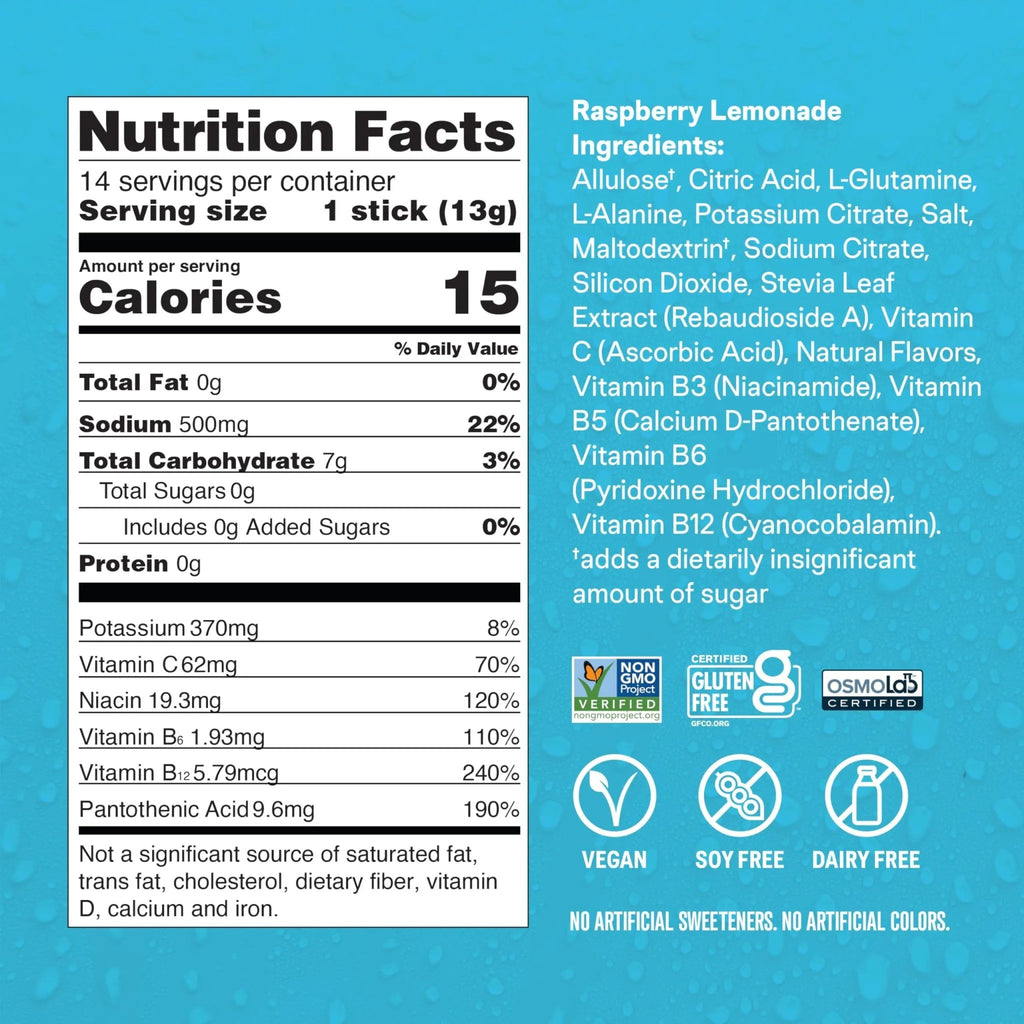 Liquid I.V.® Hydration Multiplier Sugar-Free - Raspberry Lemonade | Electrolyte Powder Drink Mix | 1 Pack (14 Servings) - TrustMedUSA