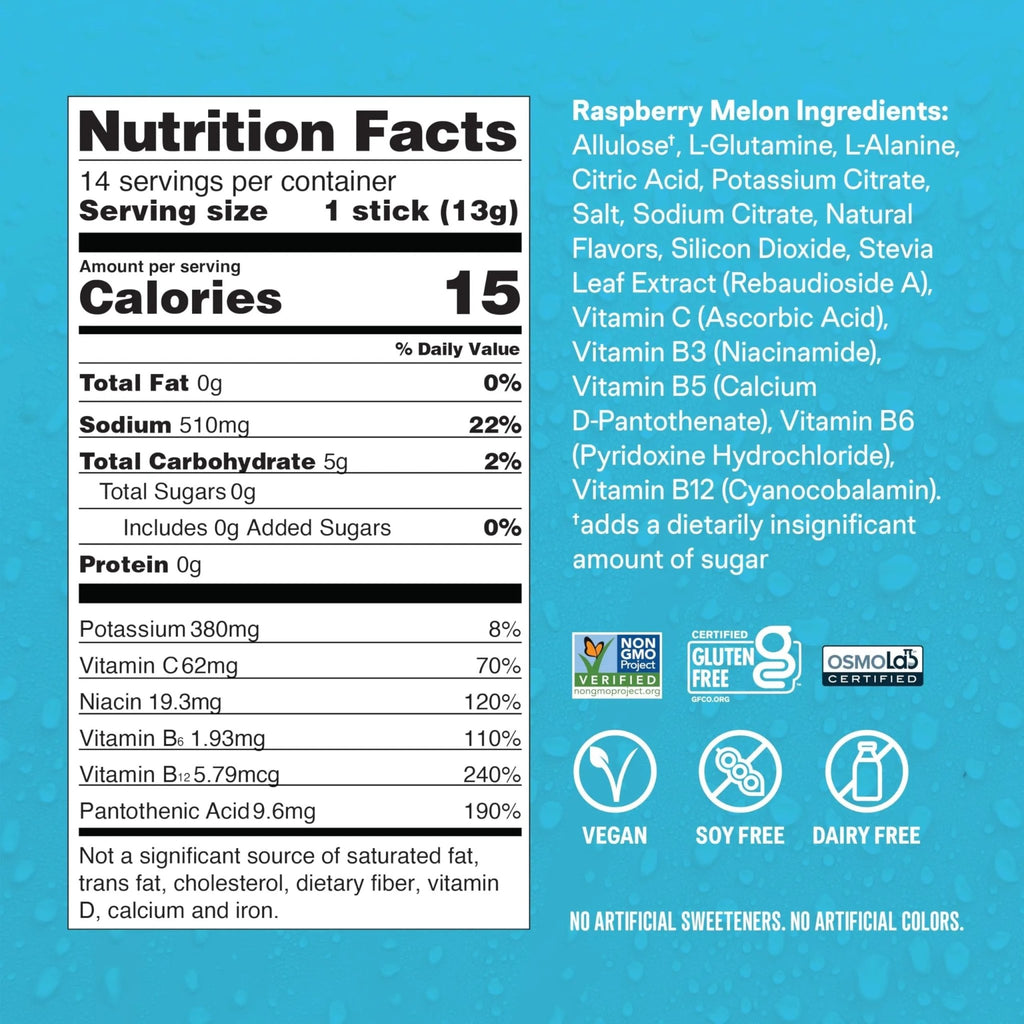 Liquid I.V.® Hydration Multiplier Sugar-Free - Raspberry Melon | Electrolyte Powder Drink Mix | 1 Pack (14 Servings) - TrustMedUSA