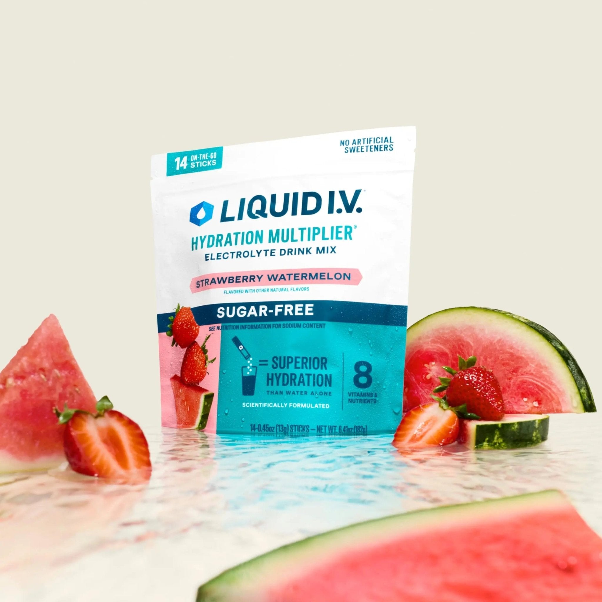 Liquid I.V.® Hydration Multiplier Sugar-Free - Strawberry Watermelon | Electrolyte Powder Drink Mix | 1 Pack (14 Servings) - TrustMedUSA