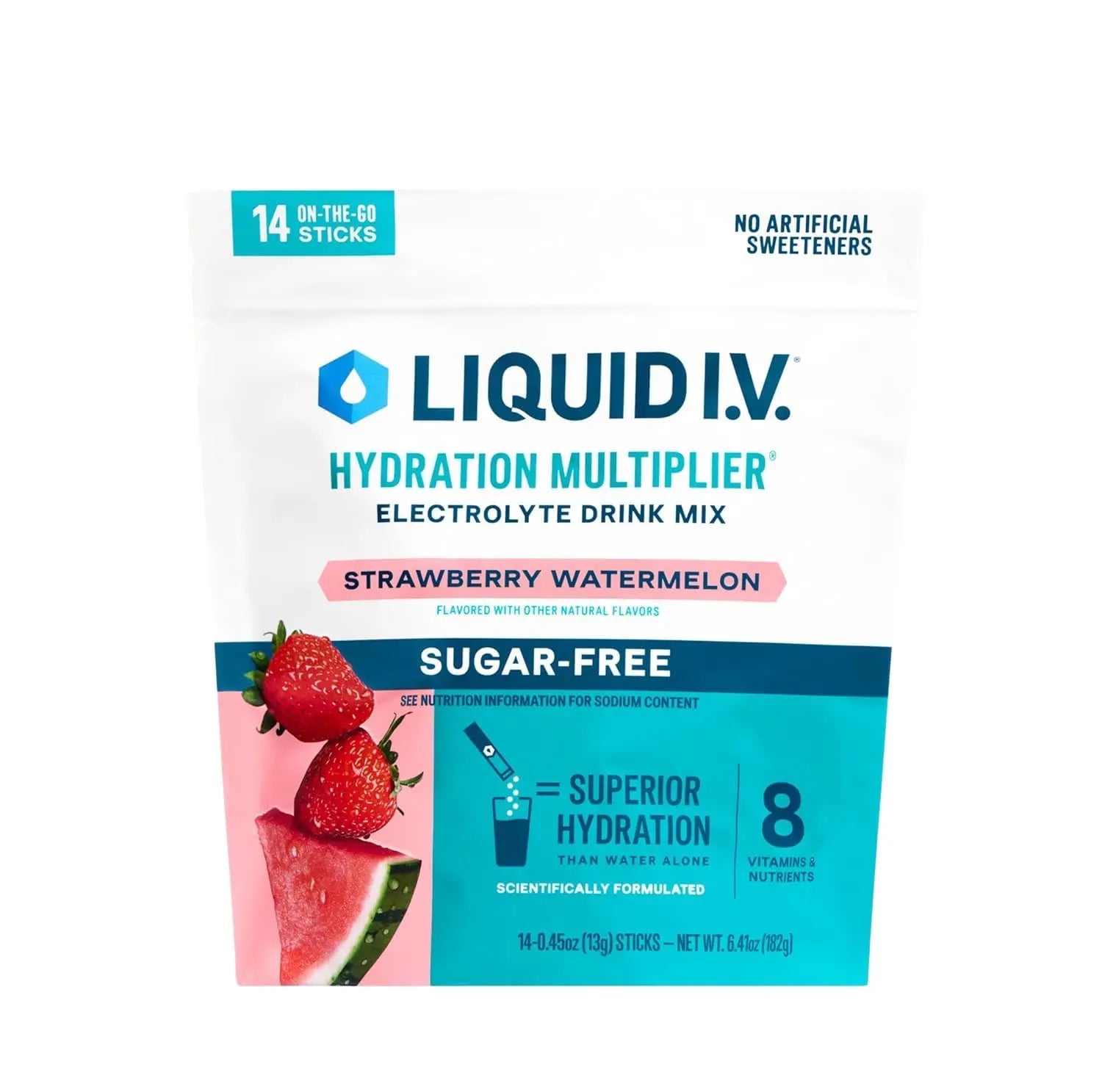 Liquid I.V.® Hydration Multiplier Sugar-Free - Strawberry Watermelon | Electrolyte Powder Drink Mix | 1 Pack (14 Servings) - TrustMedUSA