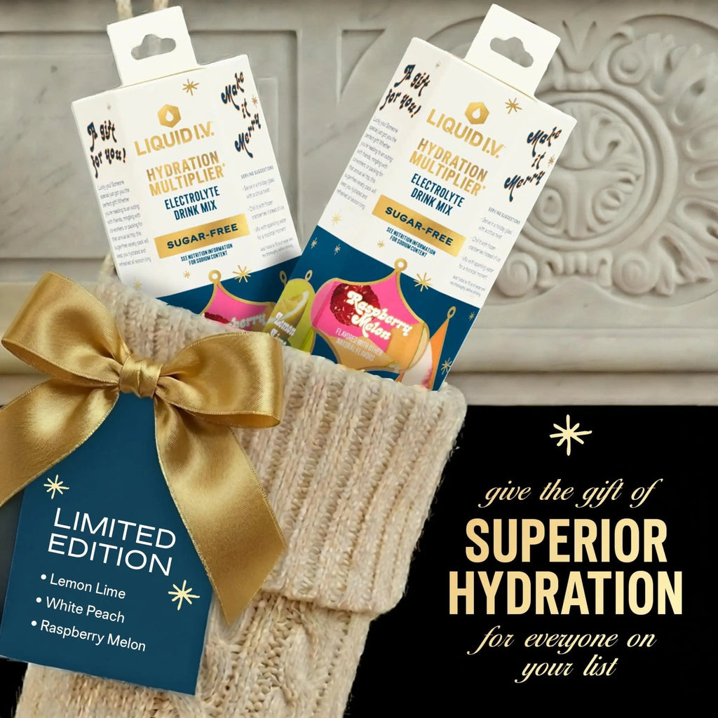 Liquid I.V.® Hydration Multiplier Sugar-Free - Variety Pack Stocking Stuffer - Raspberry Melon, Lemon Lime, and White Peach - 4 Pack (12 Sticks) - TrustMedUSA