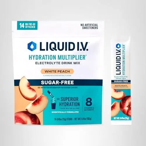 Liquid I.V.® Hydration Multiplier Sugar-Free - White Peach | Electrolyte Powder Drink Mix | 1 Pack (14 Servings) - TrustMedUSA
