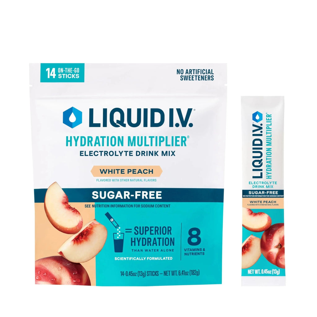 Liquid I.V.® Hydration Multiplier Sugar-Free - White Peach | Electrolyte Powder Drink Mix | 1 Pack (14 Servings) - TrustMedUSA