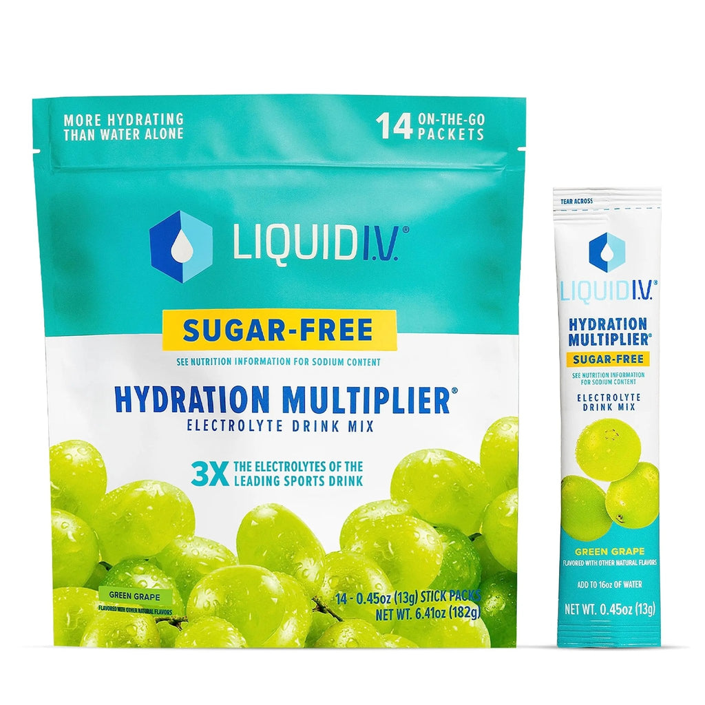 Liquid I.V. Sugar-Free Hydration Multiplier - Green Grape – Hydration Powder Packets - TrustMedUSA