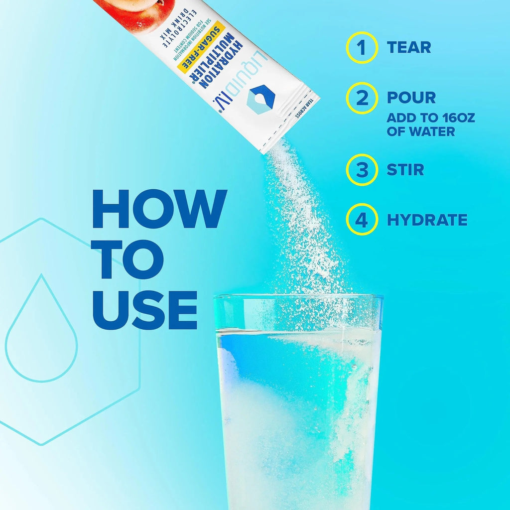 Liquid I.V. Sugar-Free Hydration Multiplier - White Peach – Hydration Powder Packets - TrustMedUSA