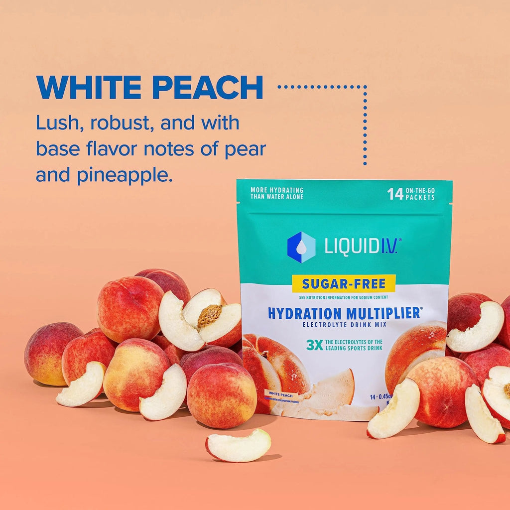 Liquid I.V. Sugar-Free Hydration Multiplier - White Peach – Hydration Powder Packets - TrustMedUSA