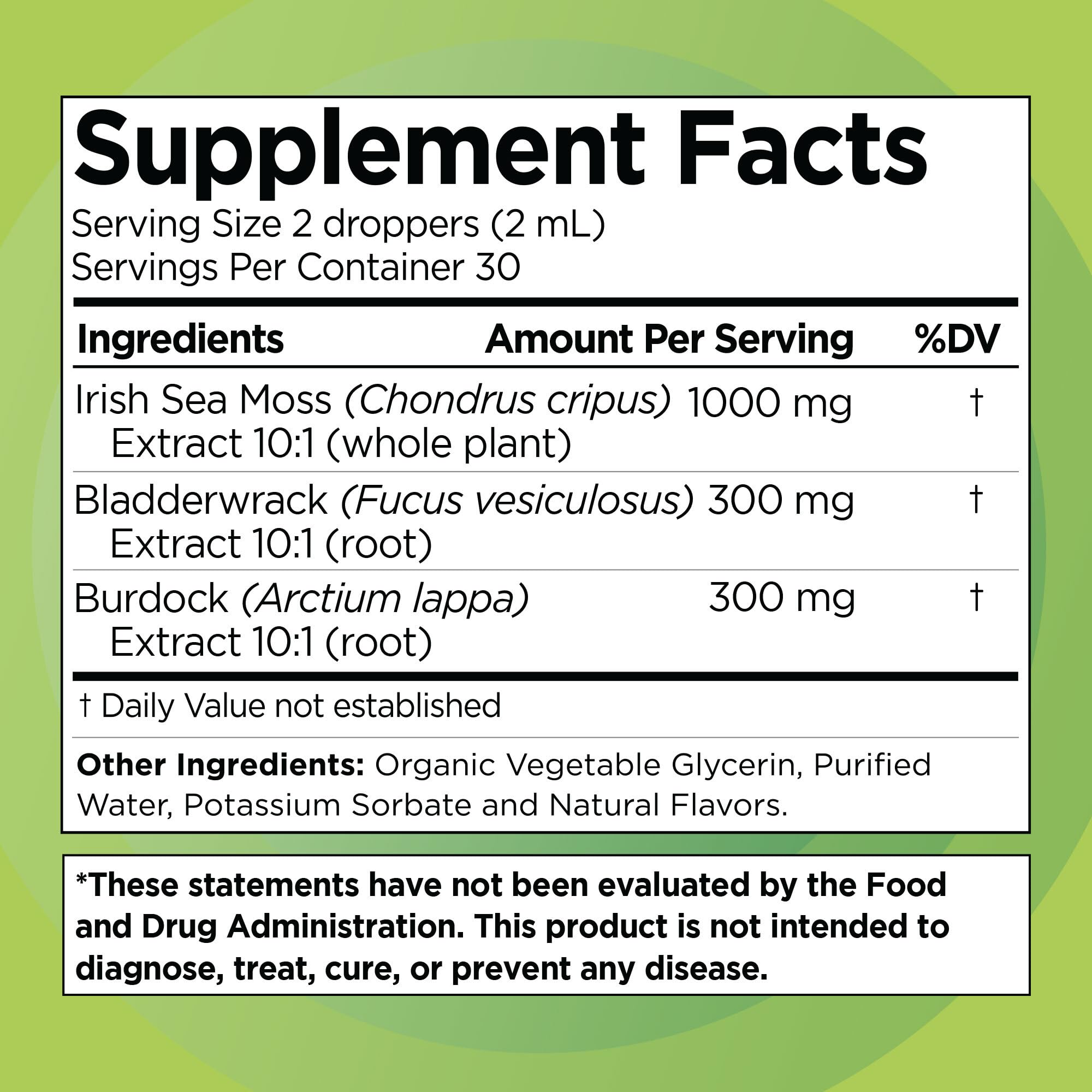 Liquid Naturals Irish Sea Moss Drops - Citrus Berry Flavor - 92+ Essential Minerals & Vitamins - Energy, Skin, Gut, Recovery - Bladderwrack and Burdock Root - 2 fl. oz - TrustMedUSA