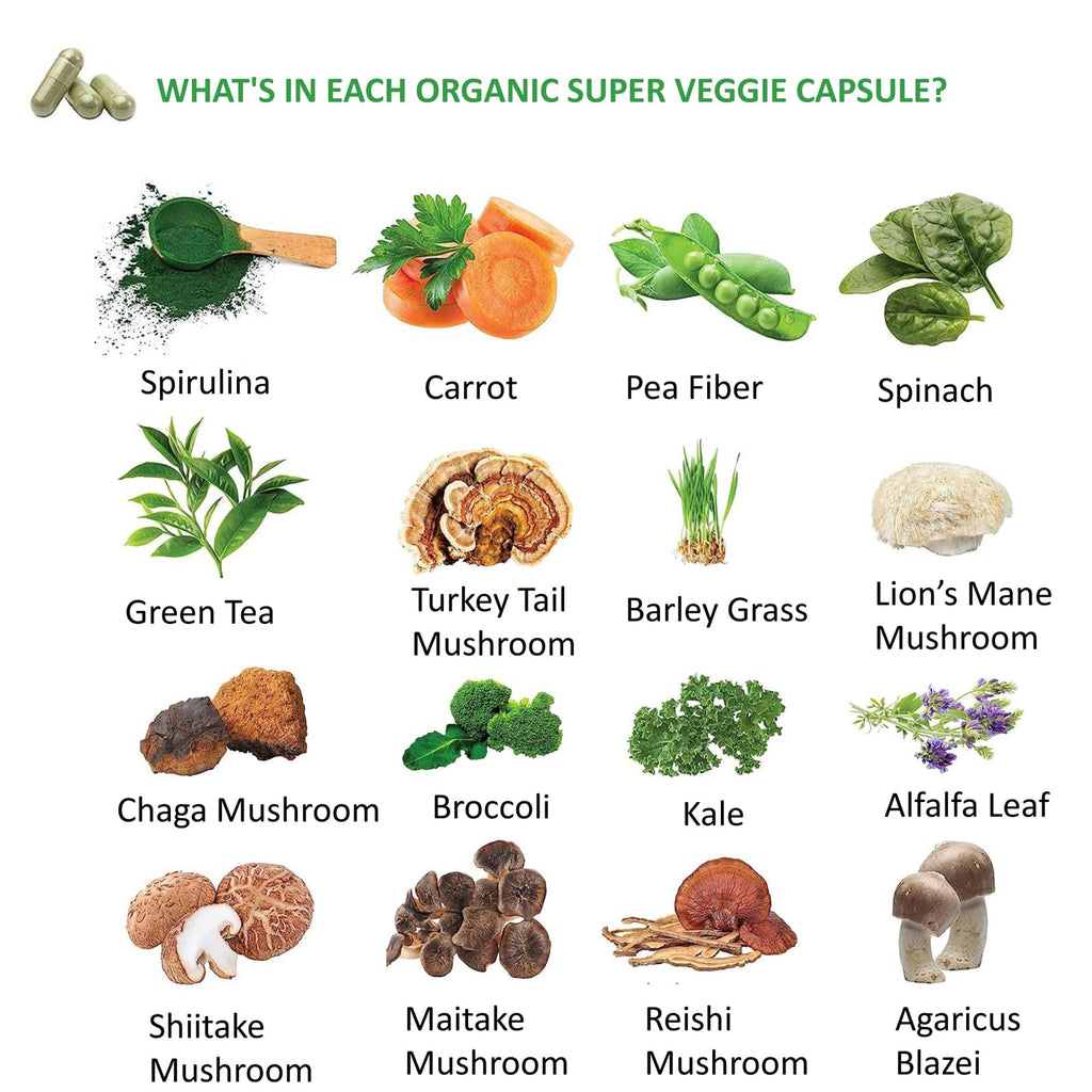 Lite Supply Fruits and Veggies Supplement 240 Caps - 120 Fruit and 120 Veggie Capsules - Whole Food & Natural Superfood Filled with Vitamins & Minerals for Women, Men Supports Energy Levels - TrustMedUSA