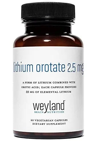 Lithium Orotate 2.5mg (1 Bottle), 60 Vegetarian Capsules, Lithium Supple - TrustMedUSA